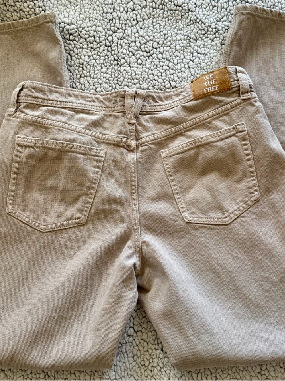We The Free Women's Straight-Leg Jeans in Light Taupe - Picture 4 of 5